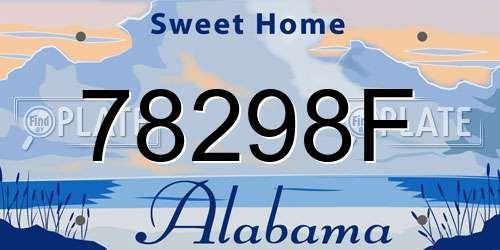 78298F Alabama License Plate