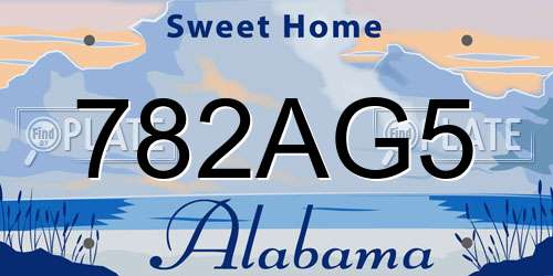 782AG5 Alabama License Plate