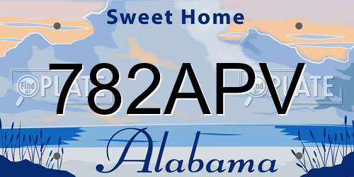782APV Alabama License Plate