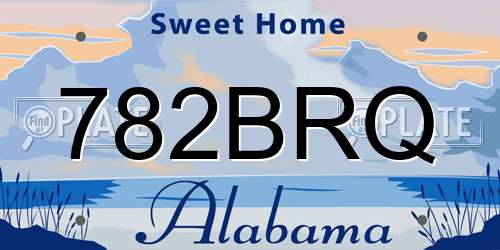 782BRQ Alabama License Plate