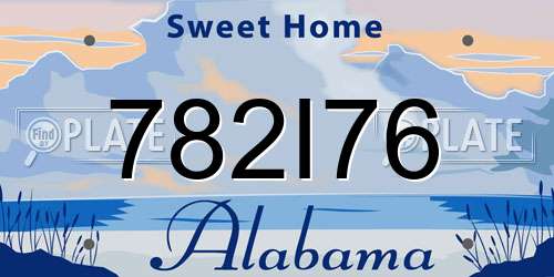 782I76 Alabama License Plate