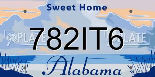 782IT6 Alabama License Plate