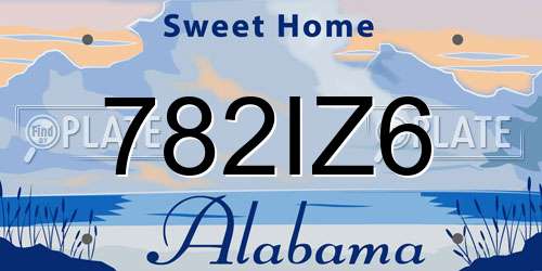 782IZ6 Alabama License Plate