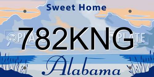 782KNG Alabama License Plate