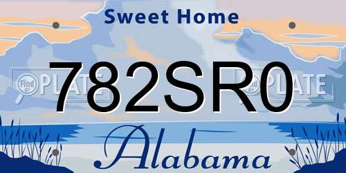 782SR0 Alabama License Plate