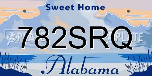 782SRQ Alabama License Plate