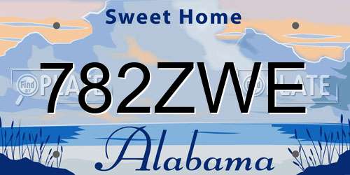 782ZWE Alabama License Plate