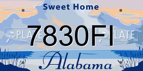 7830FI Alabama License Plate
