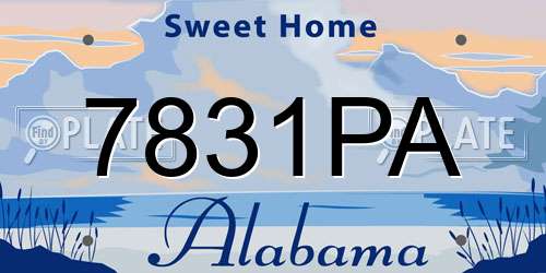 7831PA Alabama License Plate