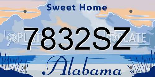 7832SZ Alabama License Plate