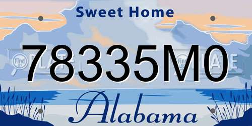 78335M0 Alabama License Plate