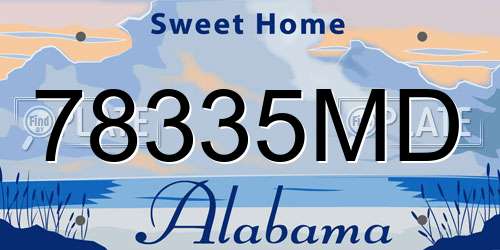 78335MD Alabama License Plate
