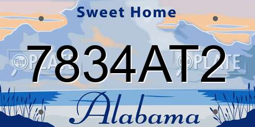 7834AT2 Alabama License Plate