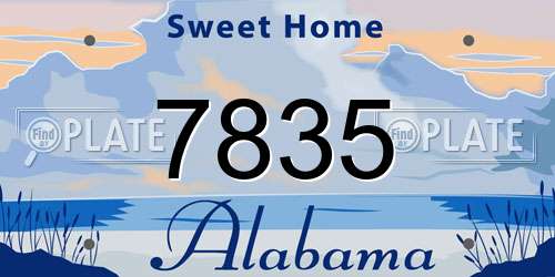 7835 Alabama License Plate