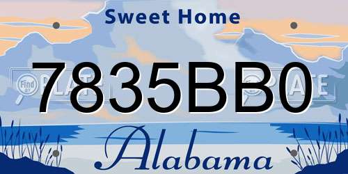 7835BB0 Alabama License Plate