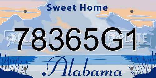 78365G1 Alabama License Plate