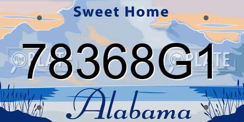 78368G1 Alabama License Plate