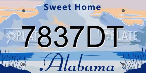 7837DT Alabama License Plate