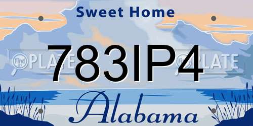 783IP4 Alabama License Plate