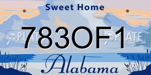 783OF1 Alabama License Plate