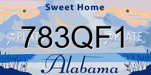 783QF1 Alabama License Plate