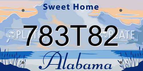 783T82 Alabama License Plate