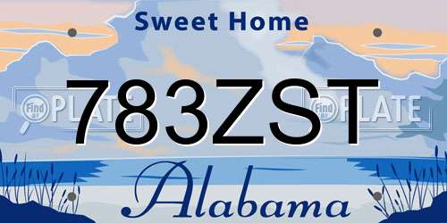 783ZST Alabama License Plate