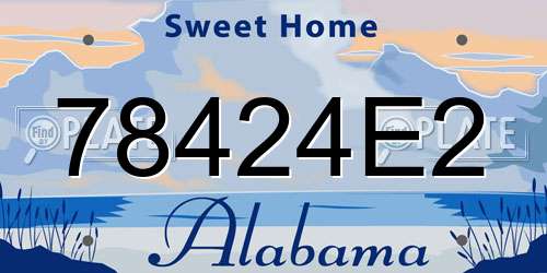 78424E2 Alabama License Plate