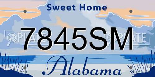 7845SM Alabama License Plate