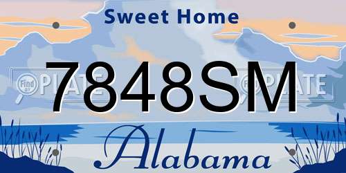 7848SM Alabama License Plate