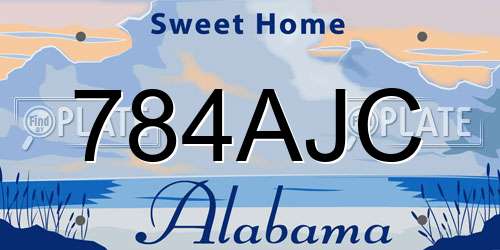 784AJC Alabama License Plate