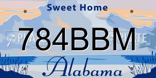 784BBM Alabama License Plate