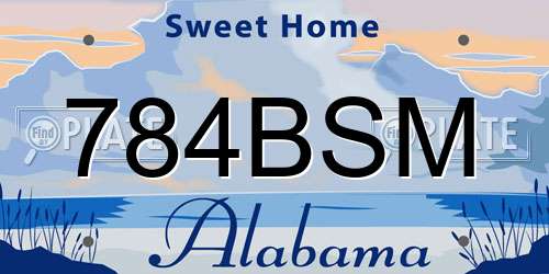 784BSM Alabama License Plate