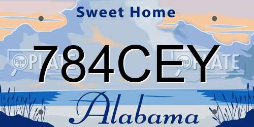 784CEY Alabama License Plate