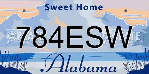 784ESW Alabama License Plate