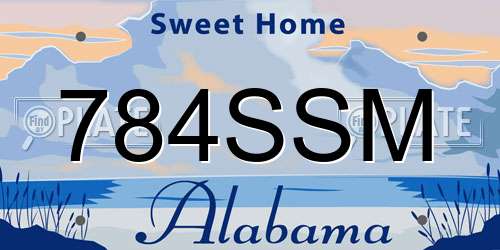 784SSM Alabama License Plate