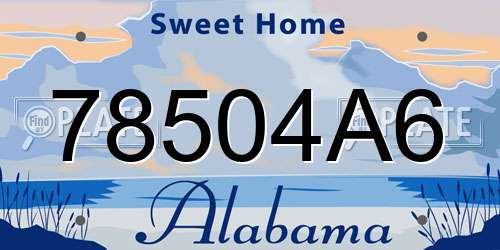 78504A6 Alabama License Plate