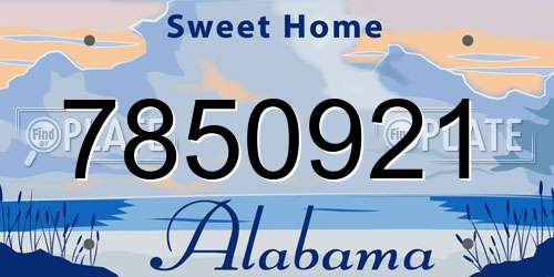 7850921 Alabama License Plate