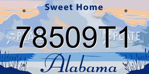78509T1 Alabama License Plate