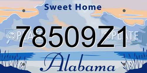 78509Z1 Alabama License Plate