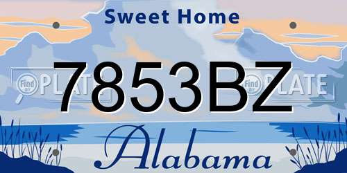 7853BZ Alabama License Plate