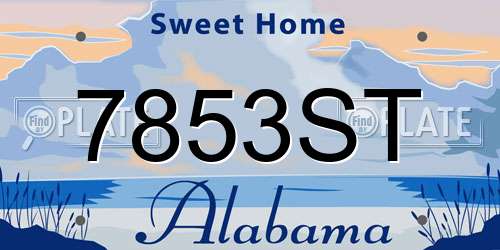 7853ST Alabama License Plate