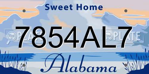 7854AL7 Alabama License Plate