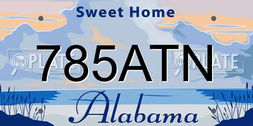 785ATN Alabama License Plate