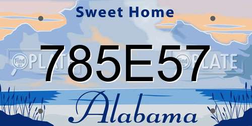 785E57 Alabama License Plate