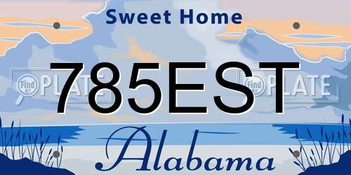 785EST Alabama License Plate