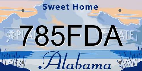785FDA Alabama License Plate