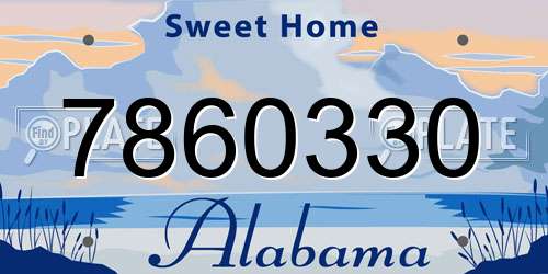 7860330 Alabama License Plate