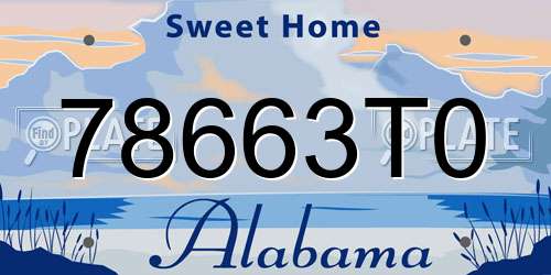 78663T0 Alabama License Plate