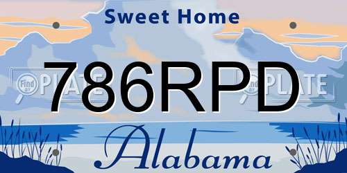 786RPD Alabama License Plate